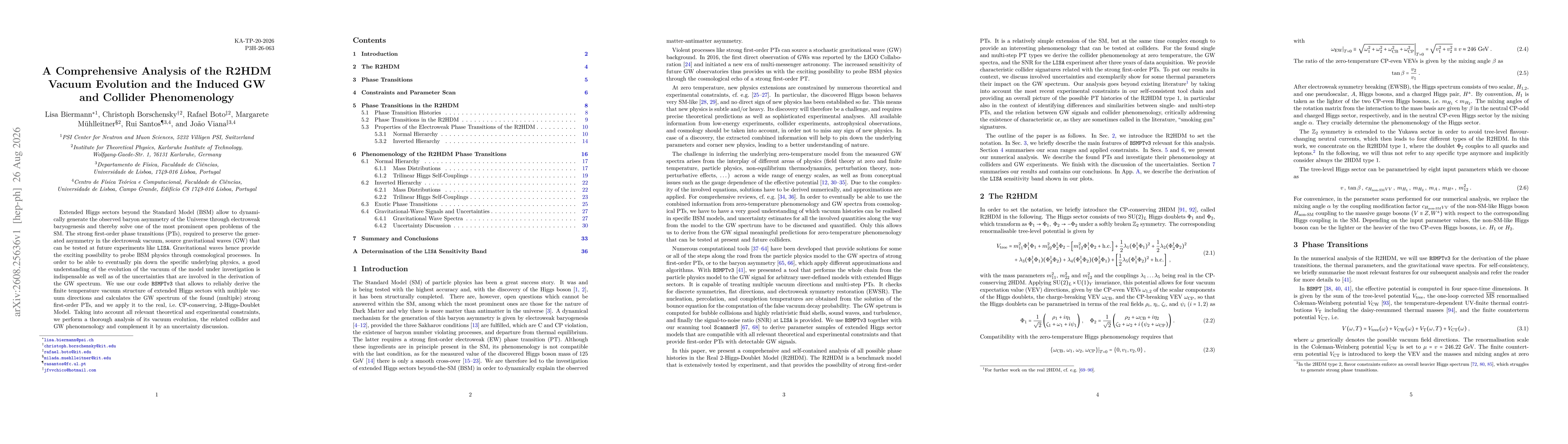 Thumbnail for A Comprehensive Analysis of the R2HDM Vacuum Evolution and the Induced GW and Collider Phenomenology