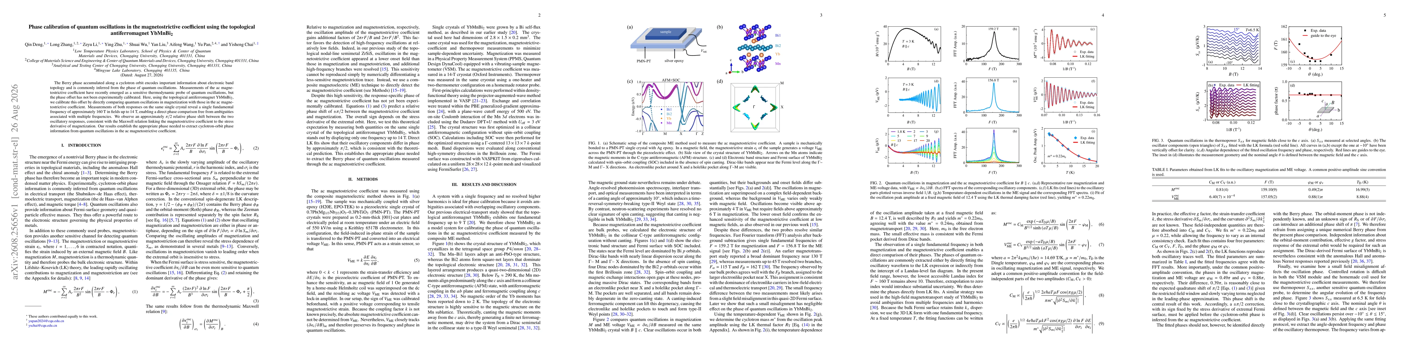 Thumbnail for Phase calibration of quantum oscillations in the magnetostrictive coefficient using the topological antiferromagnet YbMnBi$_2$