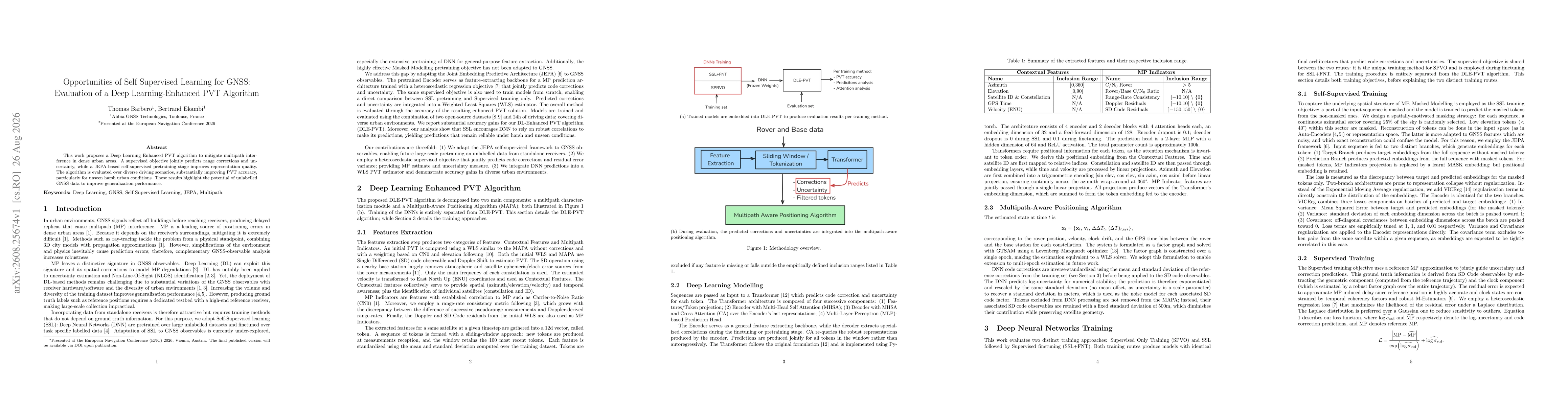 Thumbnail for Opportunities of Self Supervised Learning for GNSS: Evaluation of a Deep Learning-Enhanced PVT Algorithm