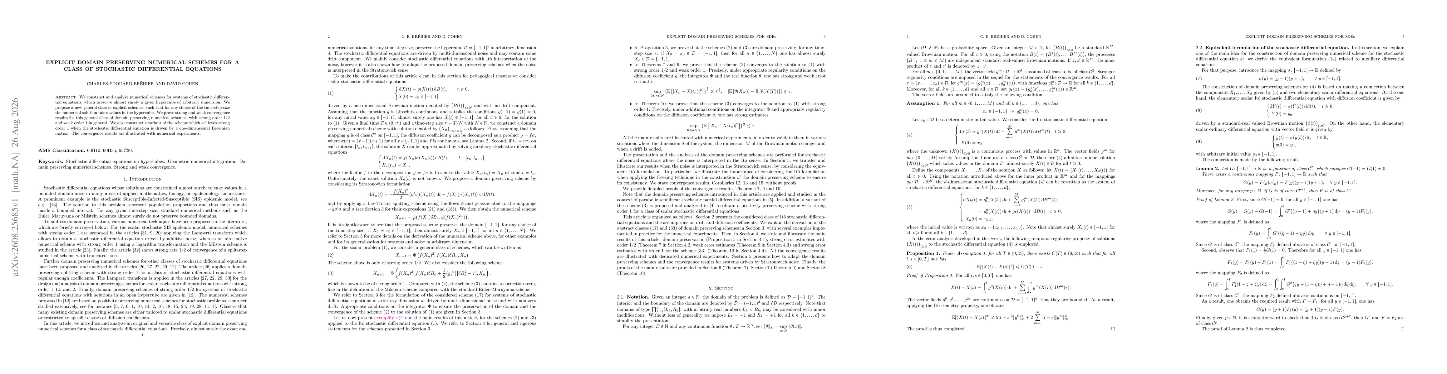 Thumbnail for Explicit domain preserving numerical schemes for a class of stochastic differential equations