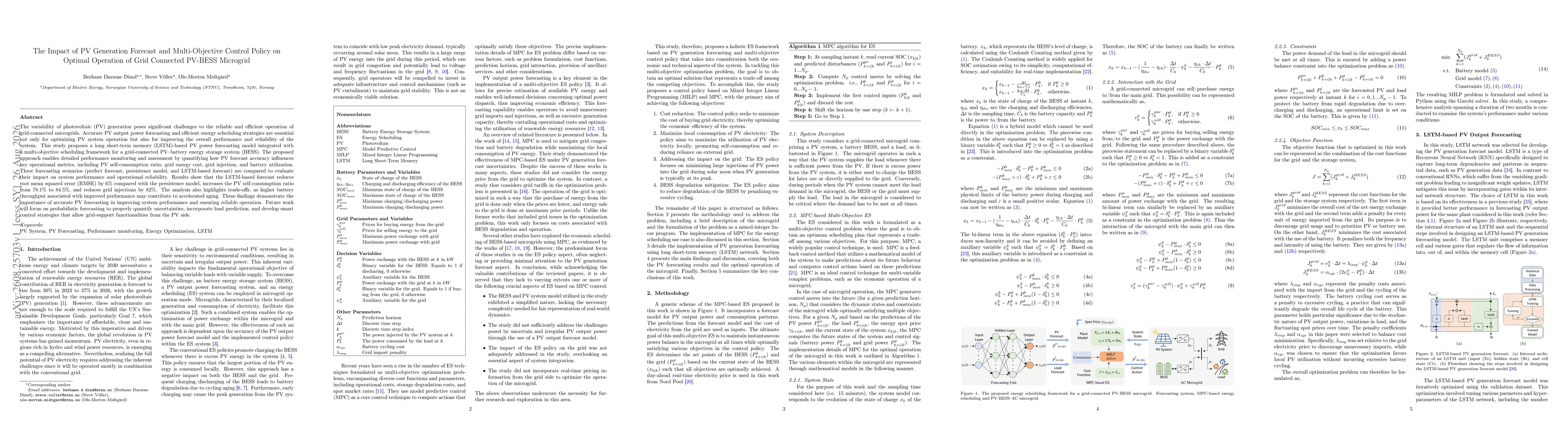 Thumbnail for The Impact of PV Generation Forecast and Multi-Objective Control Policy on Optimal Operation of Grid Connected PV-BESS Microgrid