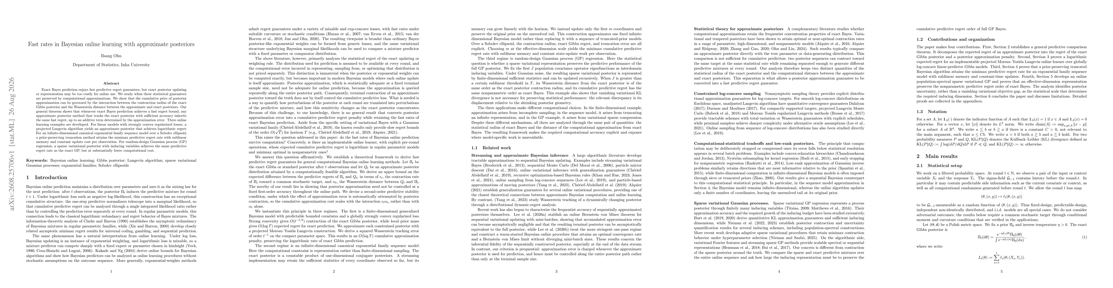 Thumbnail for Fast rates in Bayesian online learning with approximate posteriors