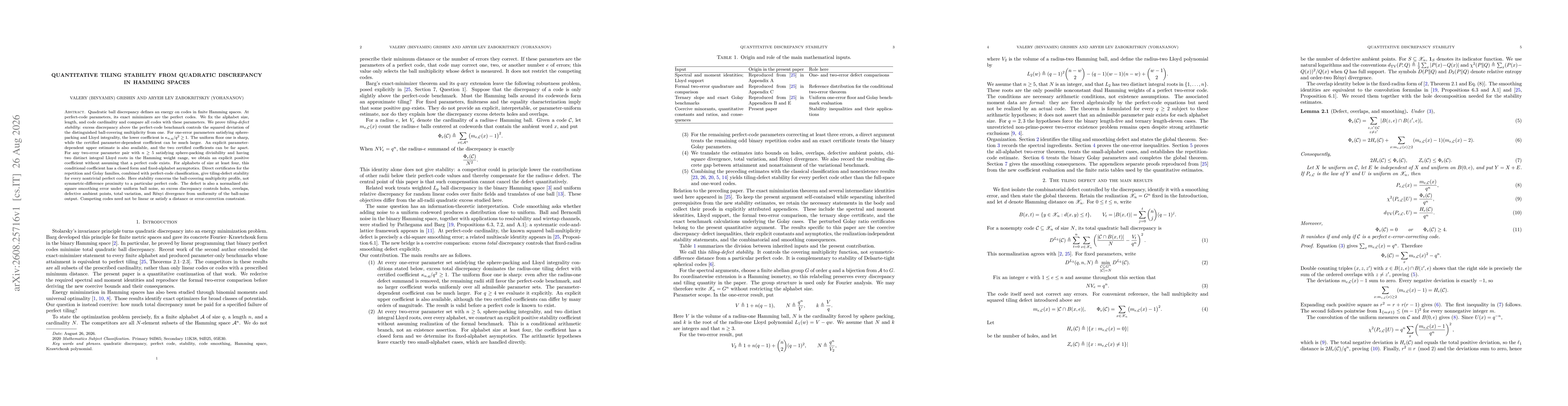 Thumbnail for Quantitative tiling stability from quadratic discrepancy in Hamming spaces