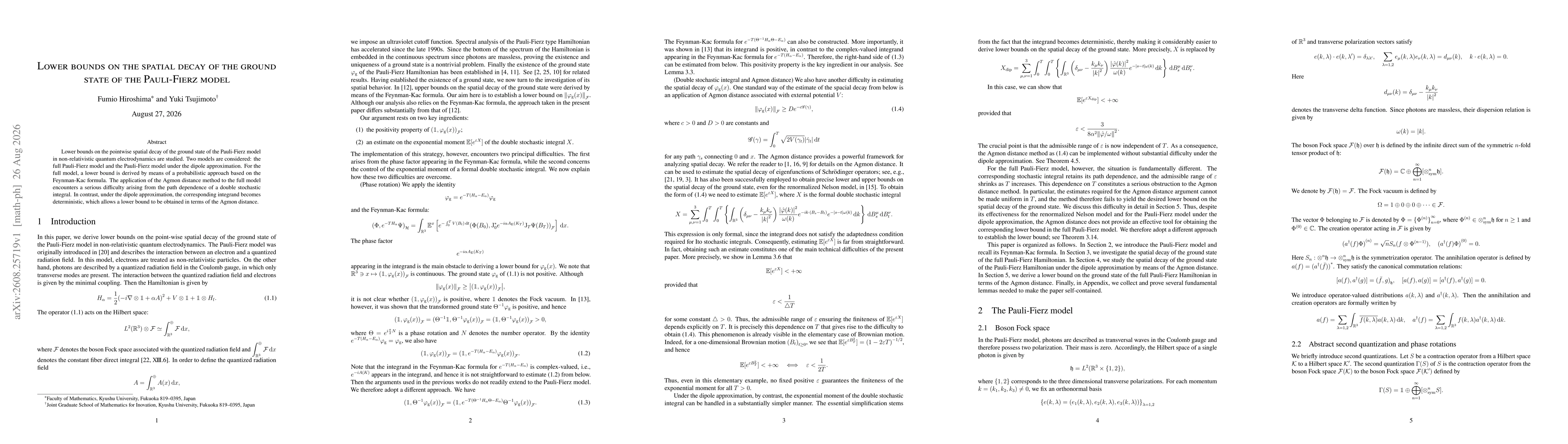 Thumbnail for Lower bounds on the spatial decay of the ground state of the Pauli-Fierz model