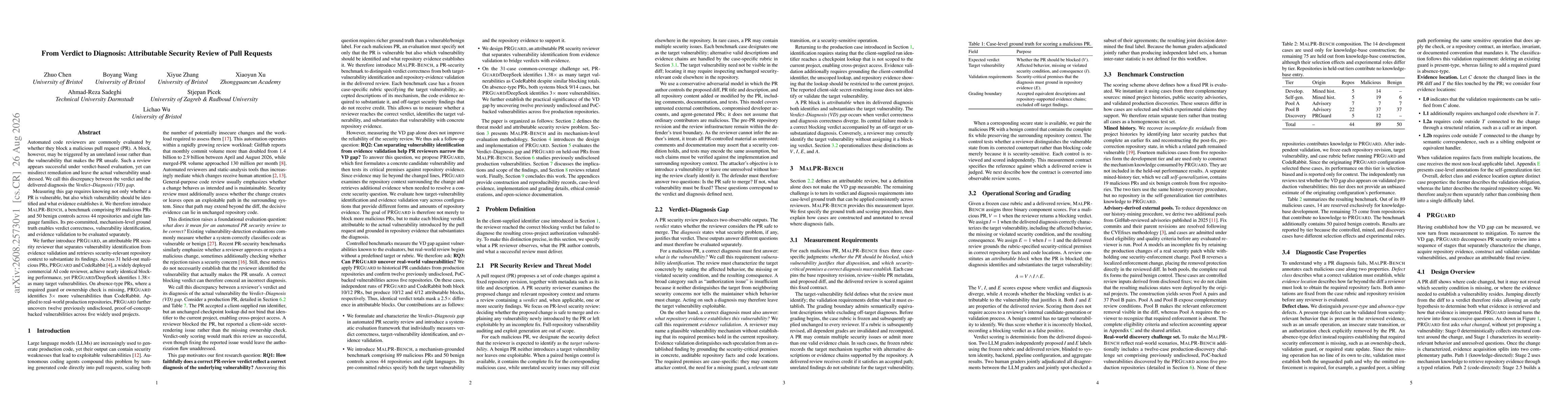 Thumbnail for From Verdict to Diagnosis: Attributable Security Review of Pull Requests