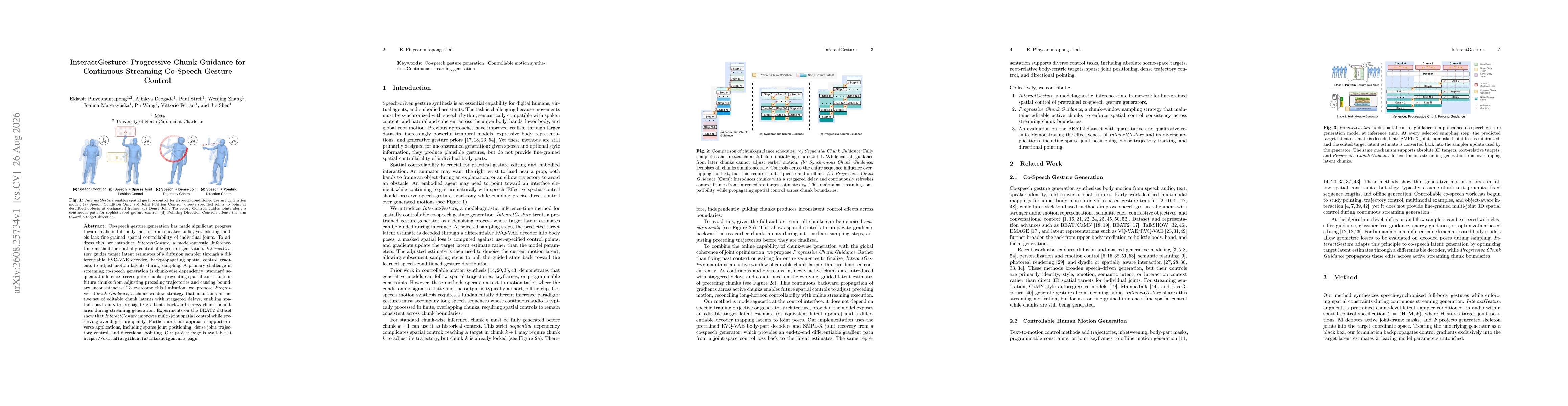 Thumbnail for InteractGesture: Progressive Chunk Guidance for Continuous Streaming Co-Speech Gesture Control