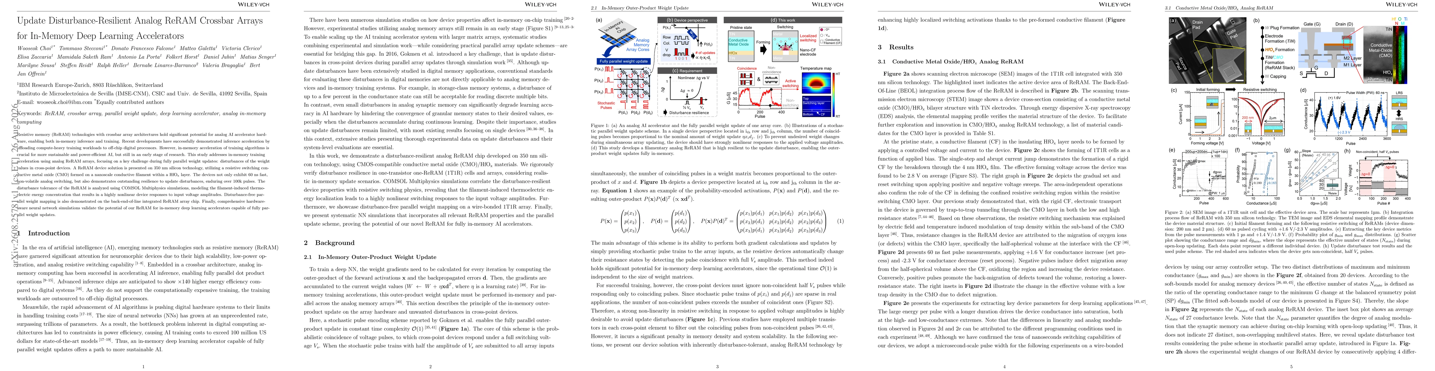 Thumbnail for Update Disturbance-Resilient Analog ReRAM Crossbar Arrays for In-Memory Deep Learning Accelerators
