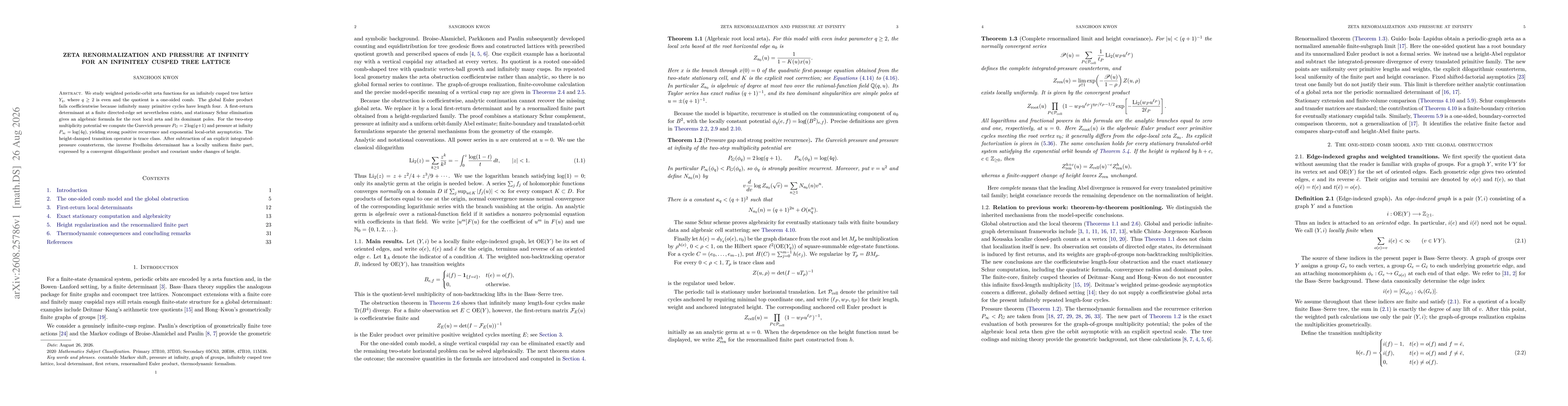 Thumbnail for Zeta renormalization and pressure at infinity for an infinitely cusped tree lattice