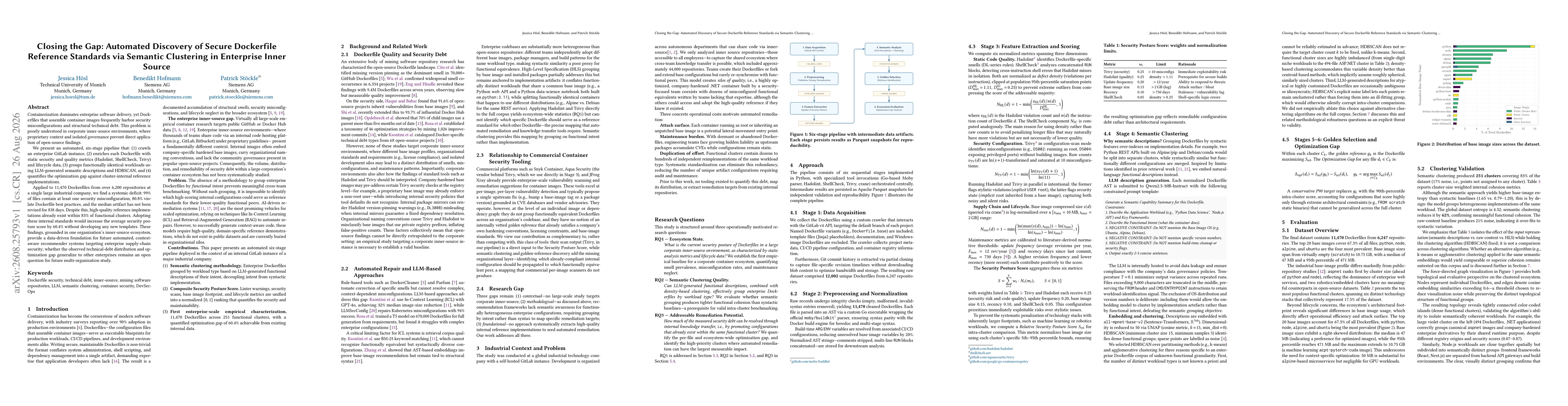Thumbnail for Closing the Gap: Automated Discovery of Secure Dockerfile Reference Standards via Semantic Clustering in Enterprise Inner Source