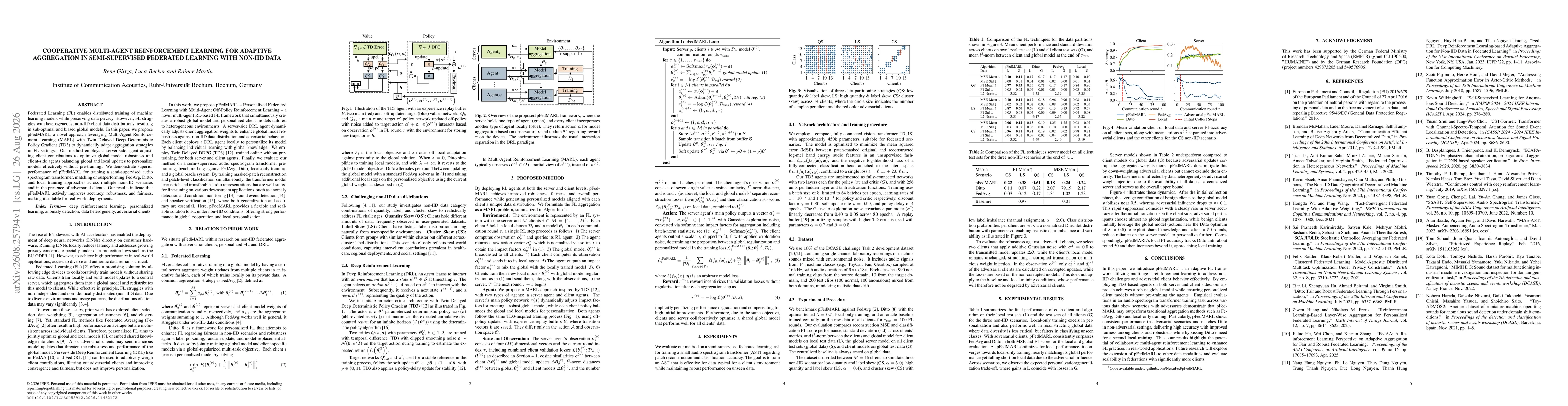 Thumbnail for Cooperative Multi-Agent Reinforcement Learning for Adaptive Aggregation in Semi-Supervised Federated Learning with non-IID Data