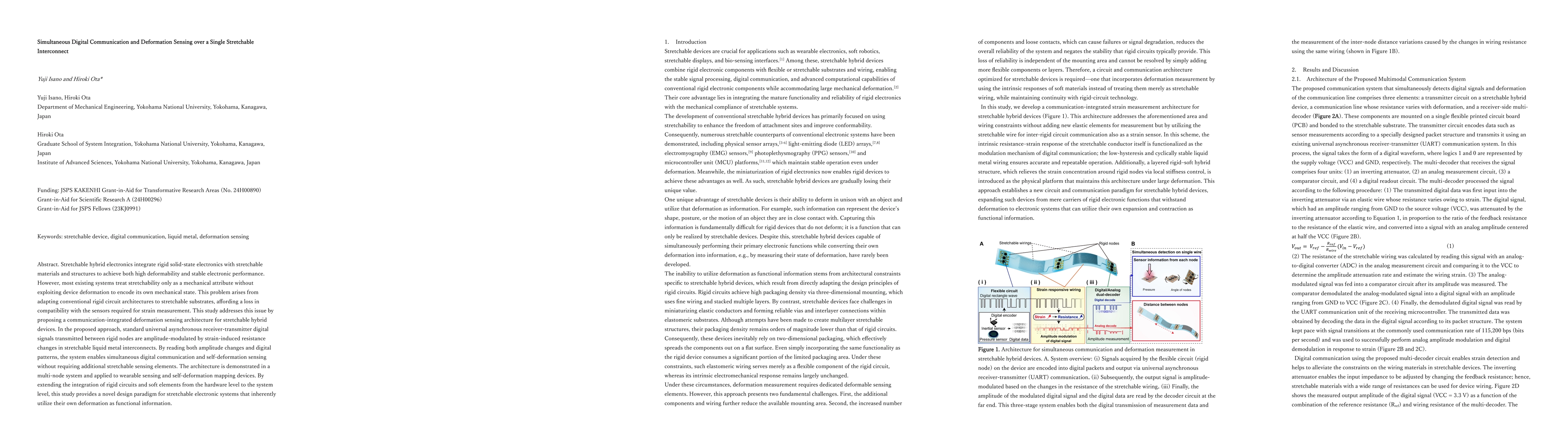 Thumbnail for Simultaneous Digital Communication and Deformation Sensing over a Single Stretchable Interconnect