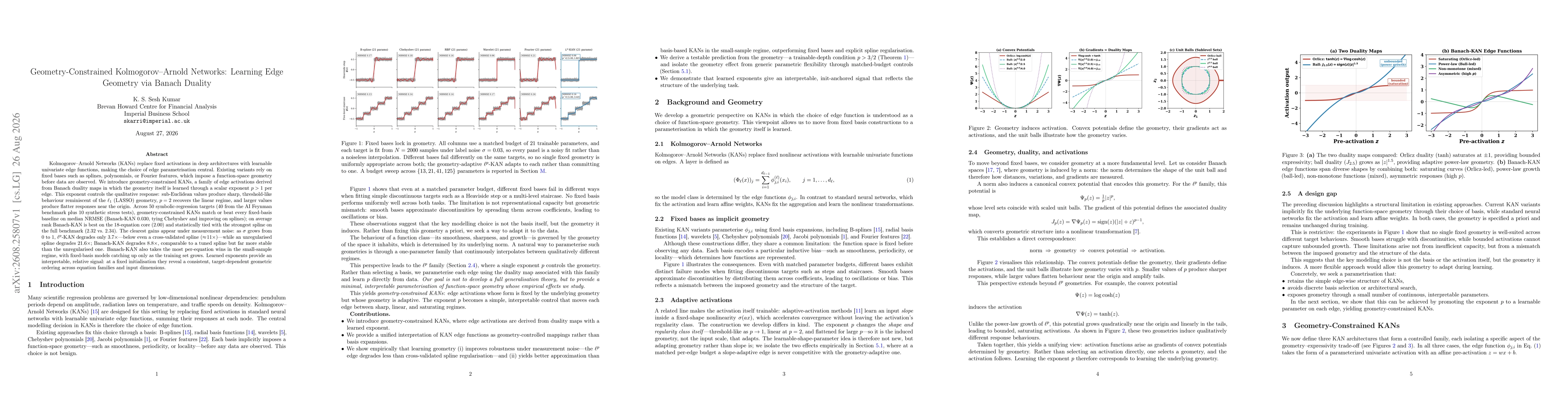 Thumbnail for Geometry-Constrained Kolmogorov-Arnold Networks: Learning Edge Geometry via Banach Duality