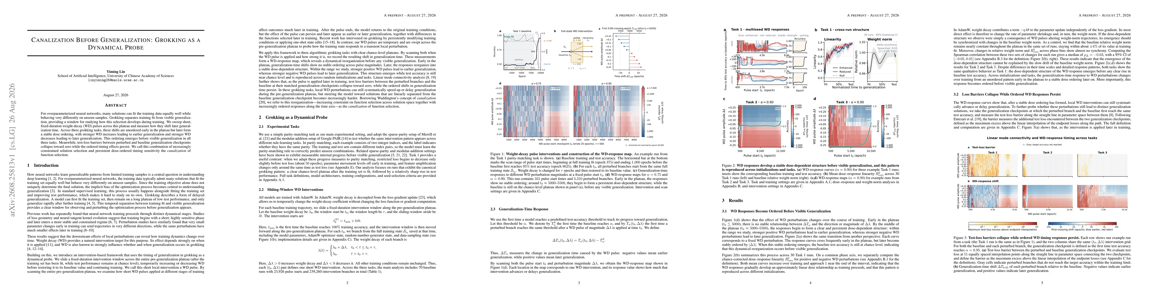 Thumbnail for Canalization Before Generalization: Grokking as a Dynamical Probe