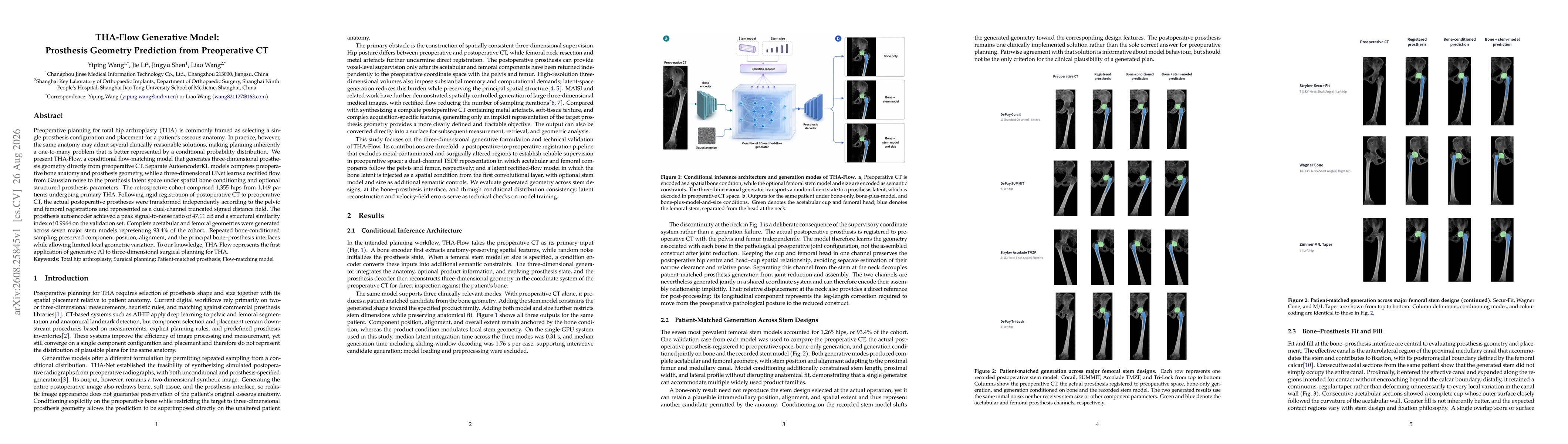 Thumbnail for THA-Flow Generative Model: Prosthesis Geometry Prediction from Preoperative CT