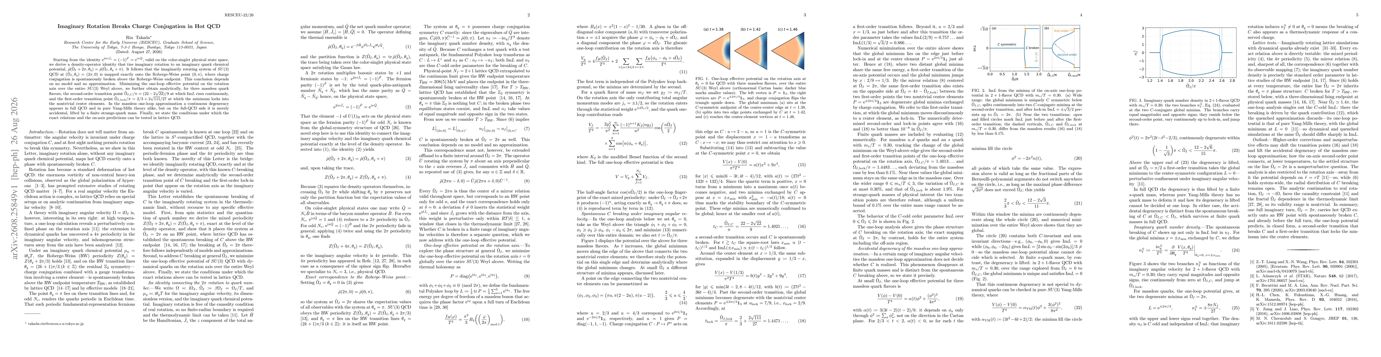 Thumbnail for Imaginary Rotation Breaks Charge Conjugation in Hot QCD