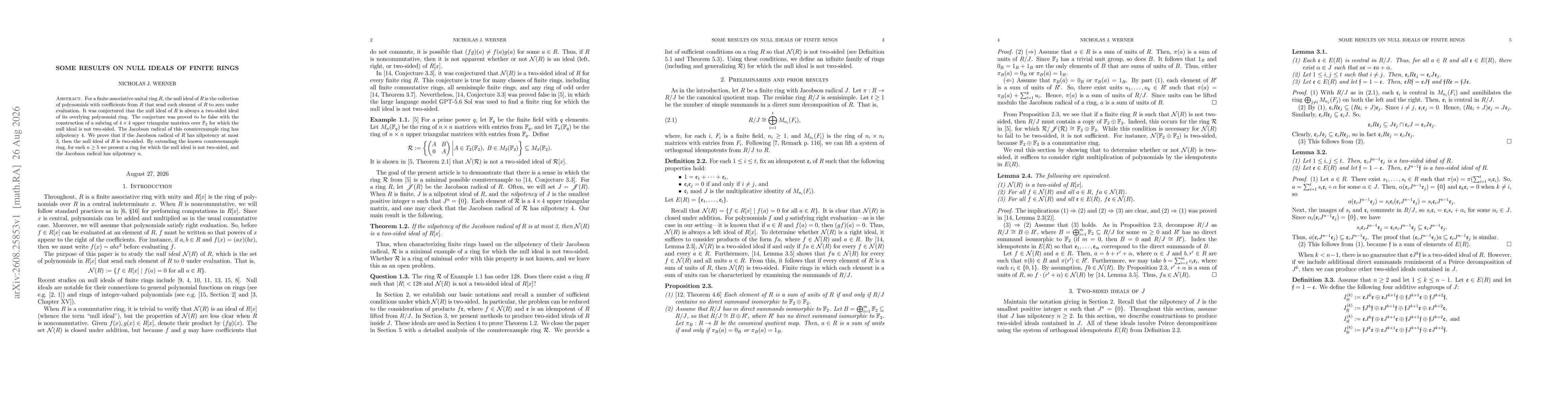 Thumbnail for Some results on null ideals of finite rings