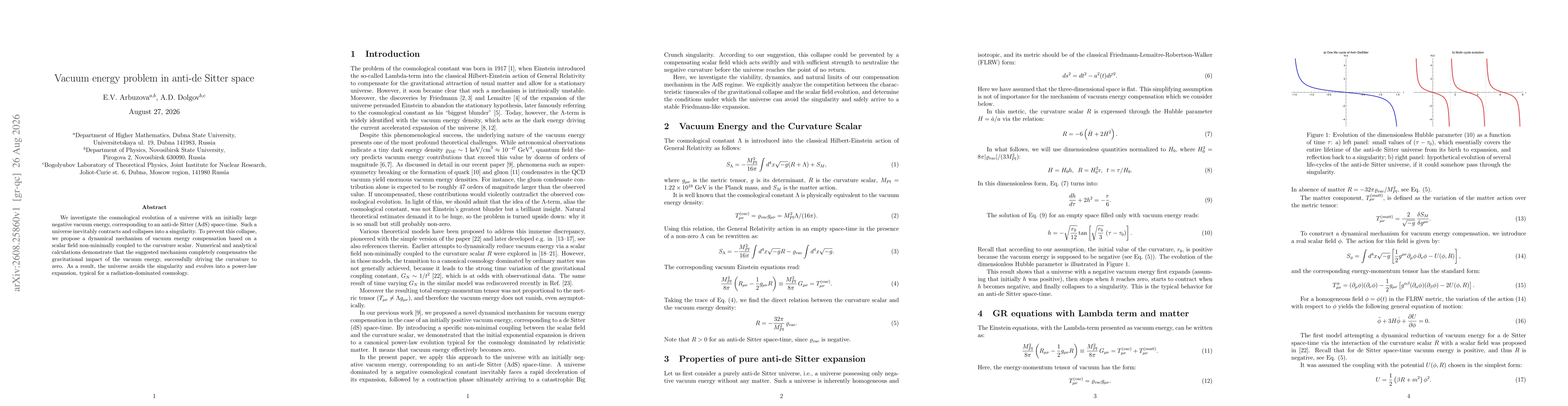 Thumbnail for Vacuum energy problem in anti-de Sitter space