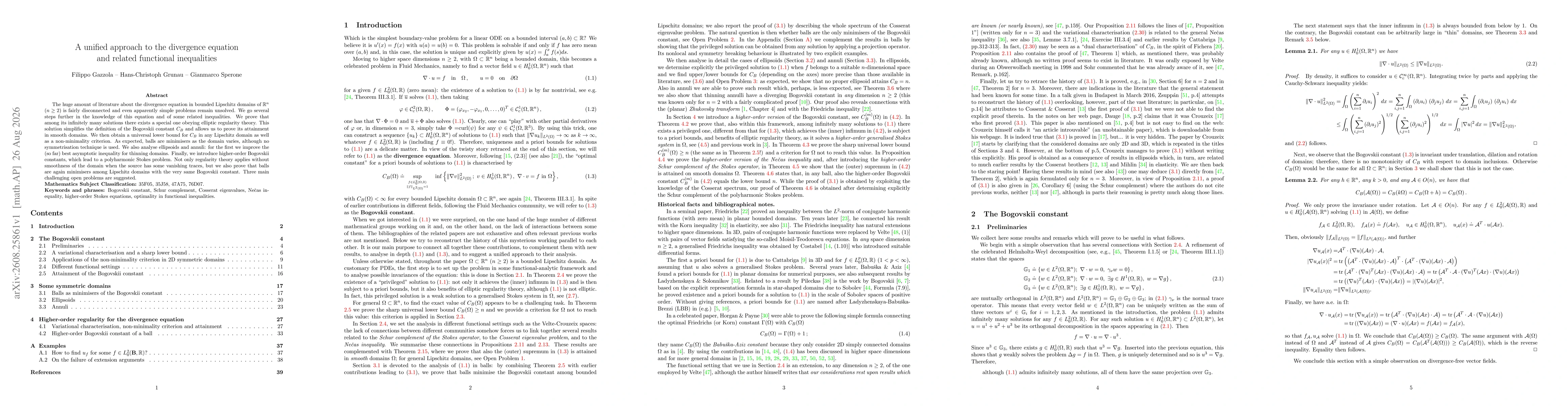 Thumbnail for A unified approach to the divergence equation and related functional inequalities