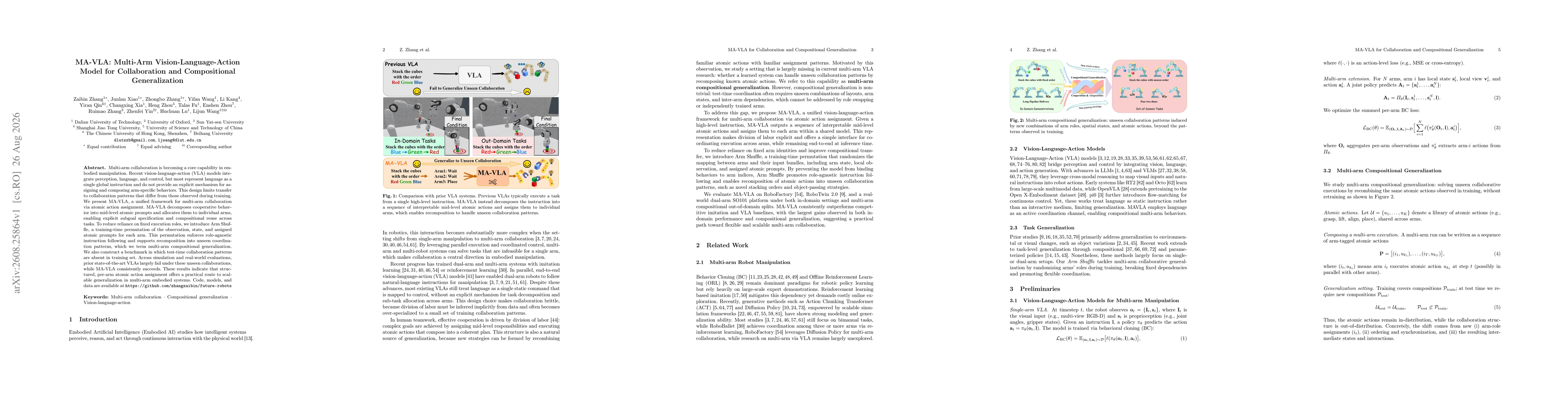 Thumbnail for MA-VLA: Multi-Arm Vision-Language-Action Model for Collaboration and Compositional Generalization