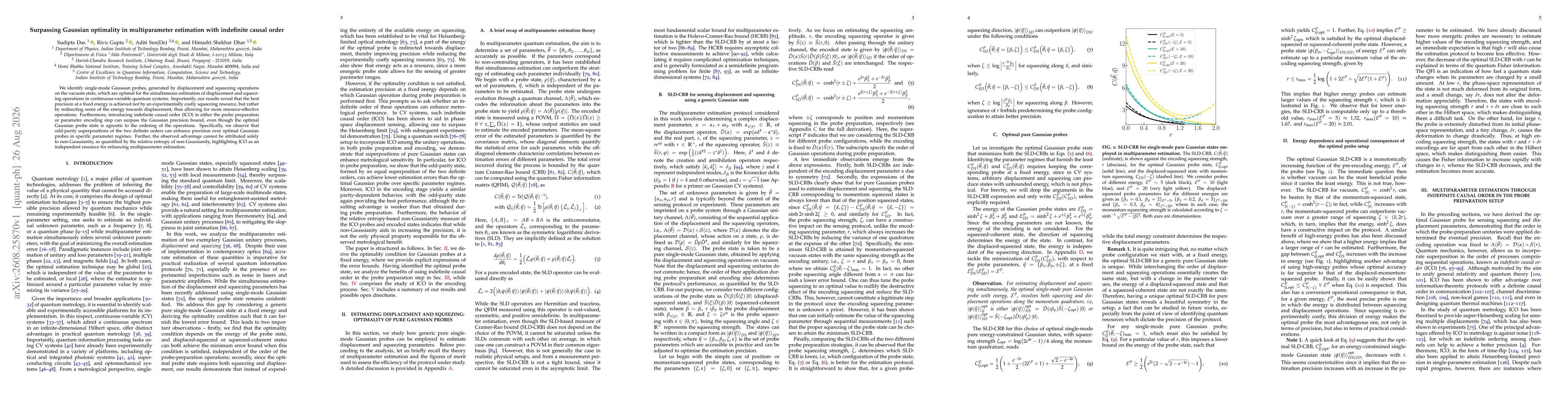 Thumbnail for Surpassing Gaussian optimality in multiparameter estimation with indefinite causal order