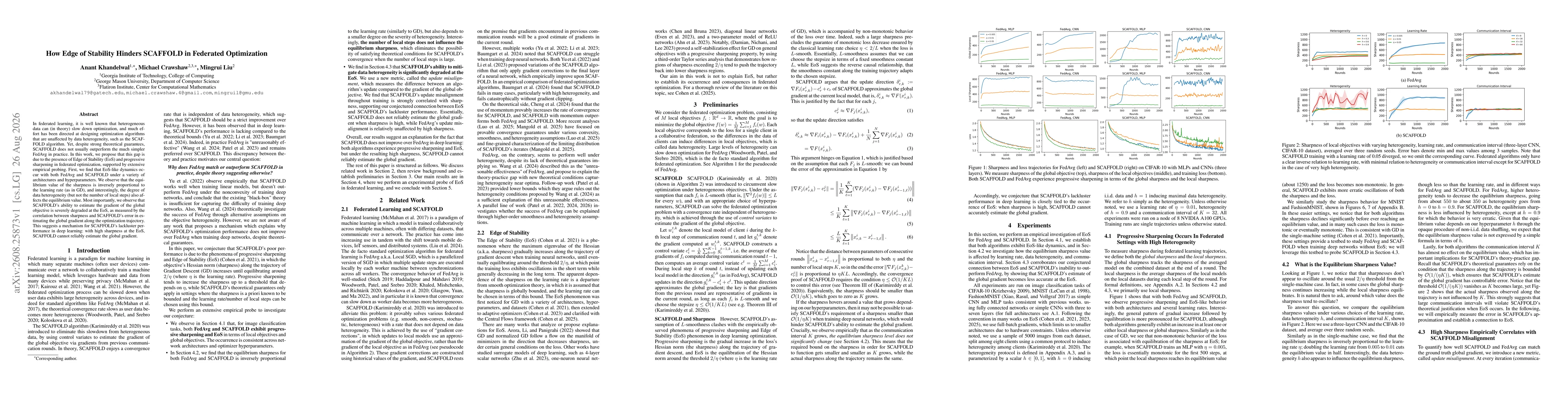 Thumbnail for How Edge of Stability Hinders SCAFFOLD in Federated Optimization