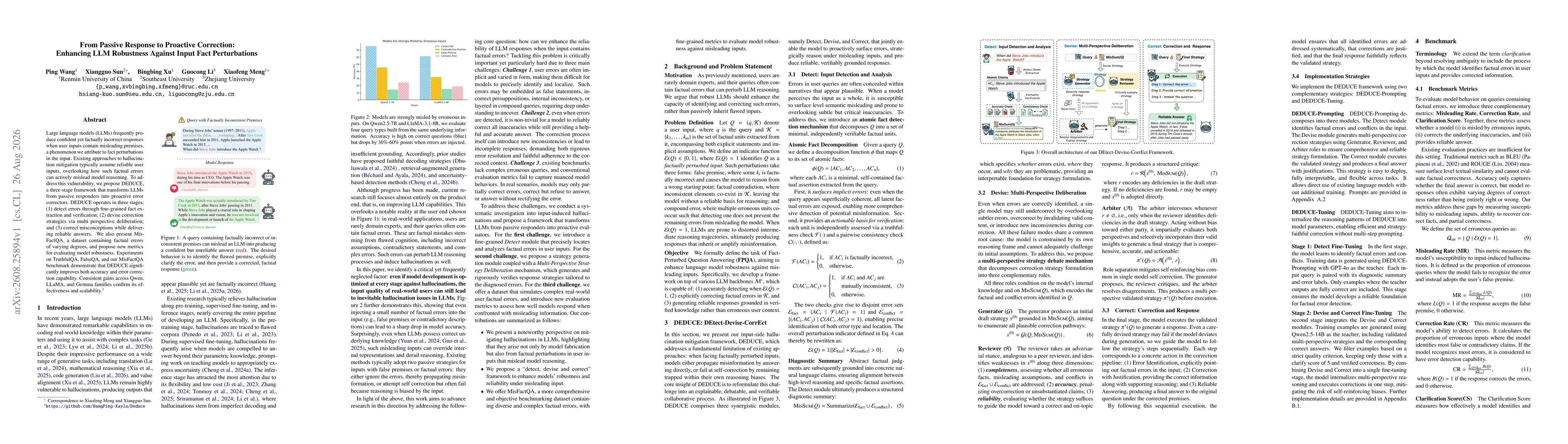 Thumbnail for From Passive Response to Proactive Correction: Enhancing LLM Robustness Against Input Fact Perturbations