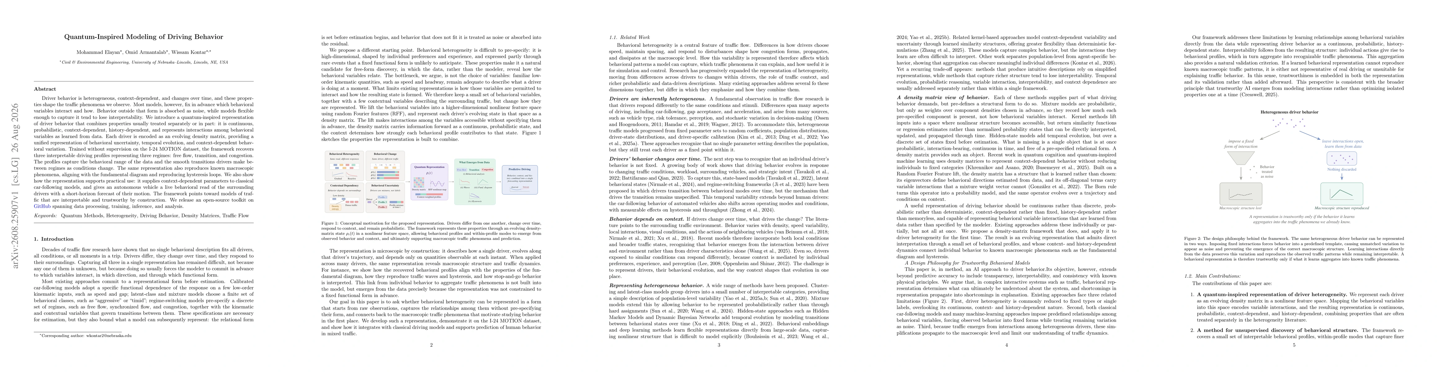 Thumbnail for Quantum-Inspired Modeling of Driving Behavior