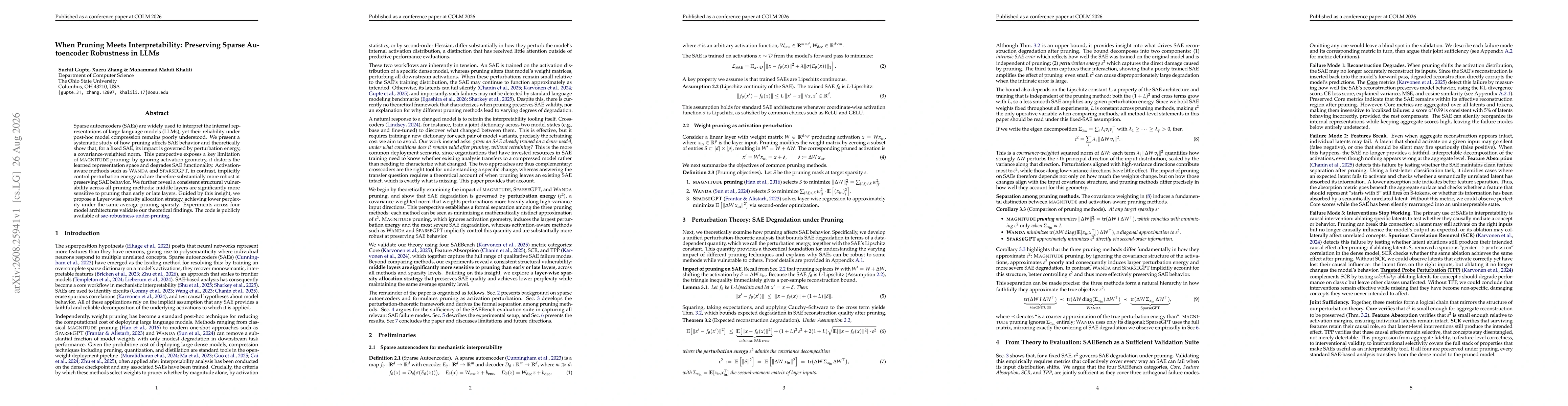 Thumbnail for When Pruning Meets Interpretability: Preserving Sparse Autoencoder Robustness in LLMs