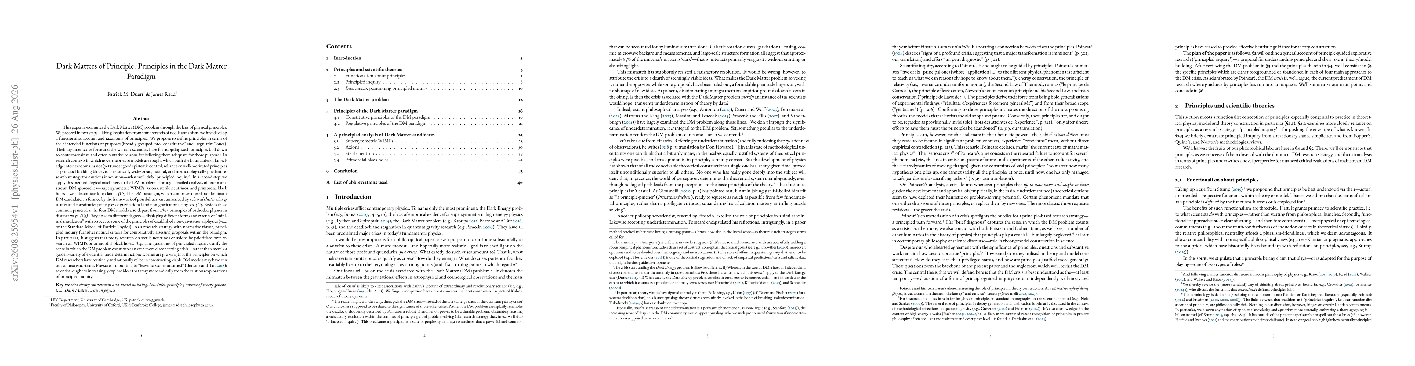 Thumbnail for Dark Matters of Principle: Principles in the Dark Matter Paradigm