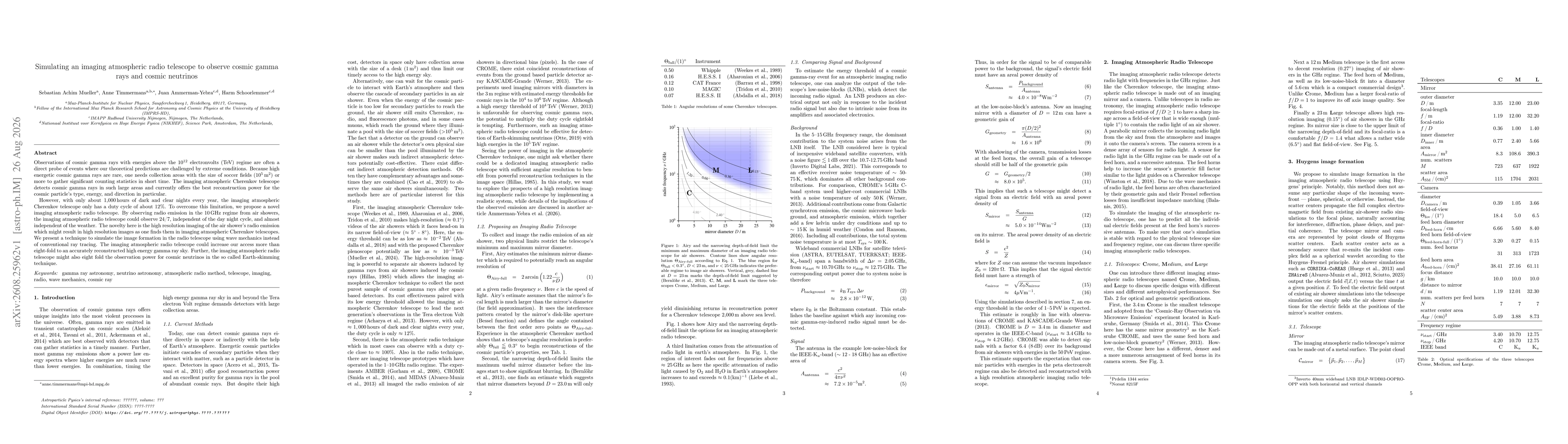 Thumbnail for Simulating an imaging atmospheric radio telescope to observe cosmic gamma rays and cosmic neutrinos