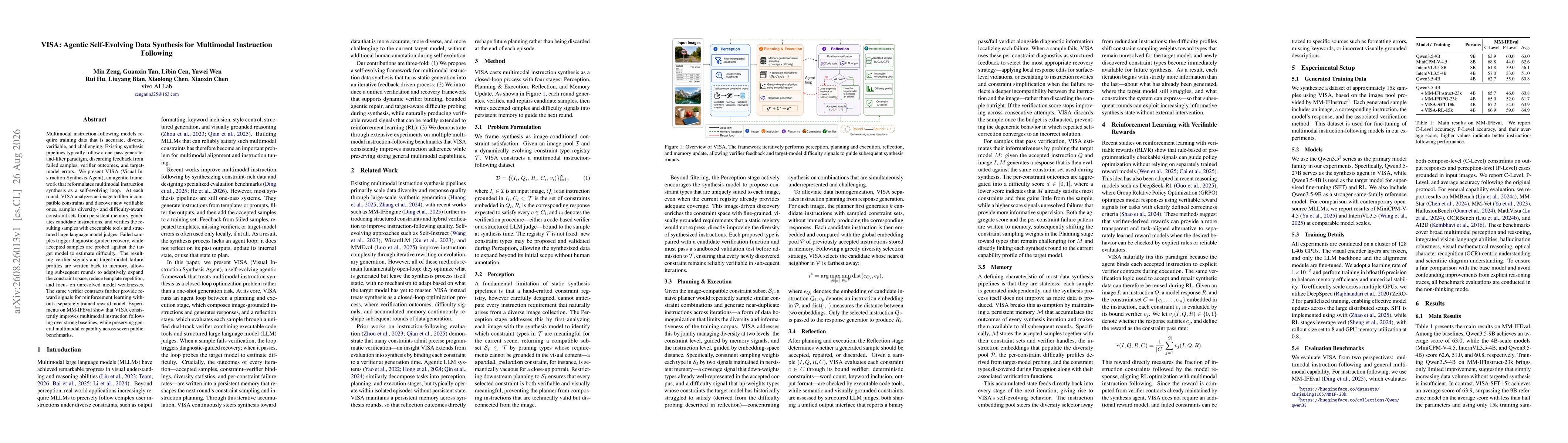Thumbnail for VISA: Agentic Self-Evolving Data Synthesis for Multimodal Instruction Following