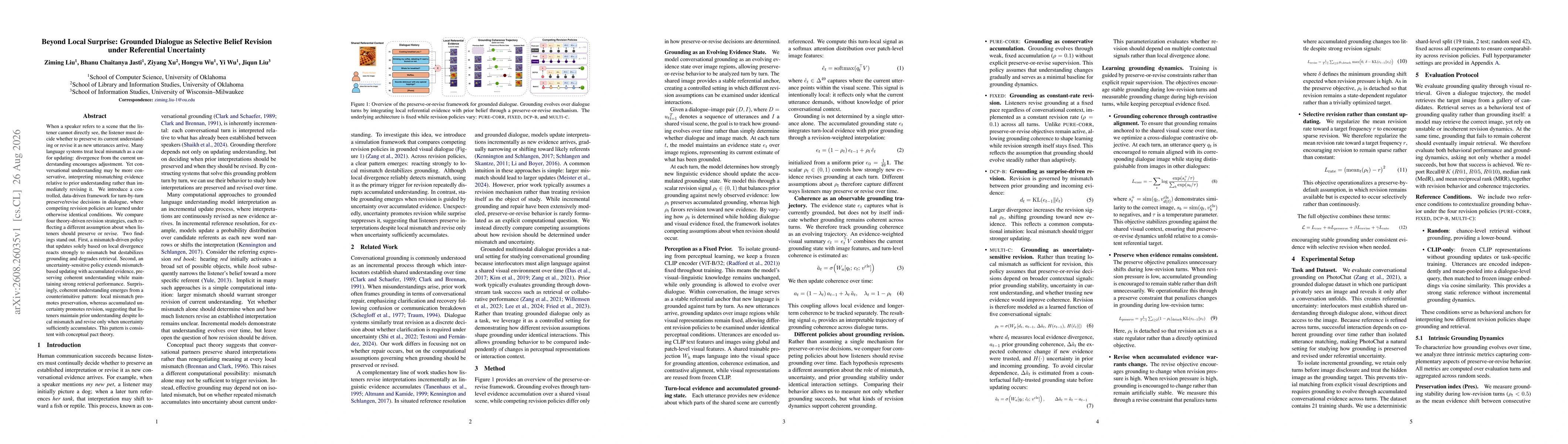 Thumbnail for Beyond Local Surprise: Grounded Dialogue as Selective Belief Revision under Referential Uncertainty