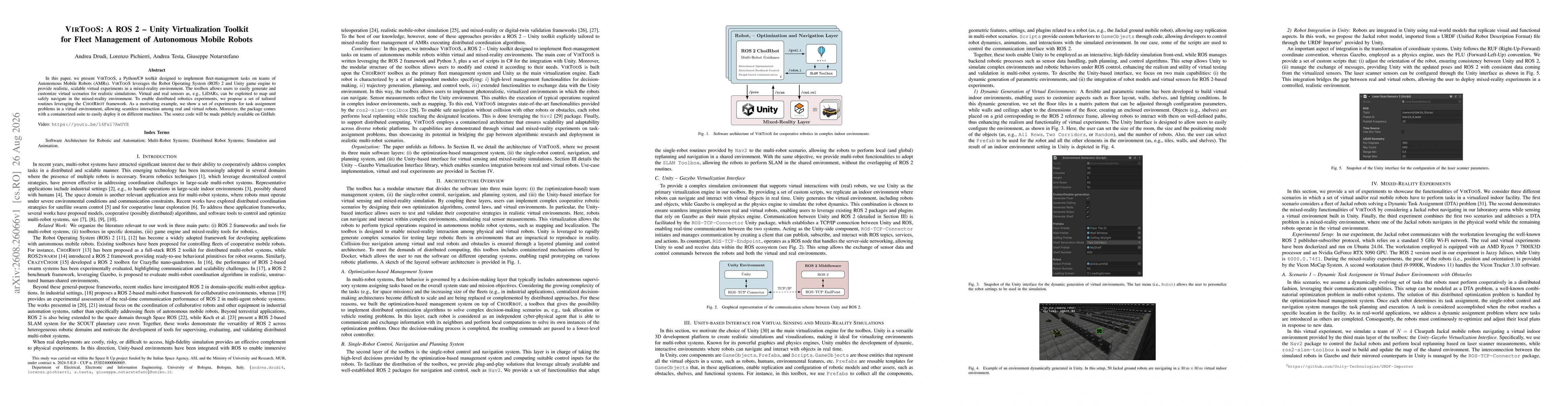 Thumbnail for VirTooS: A ROS 2 - Unity Virtualization Toolkit for Fleet Management of Autonomous Mobile Robots
