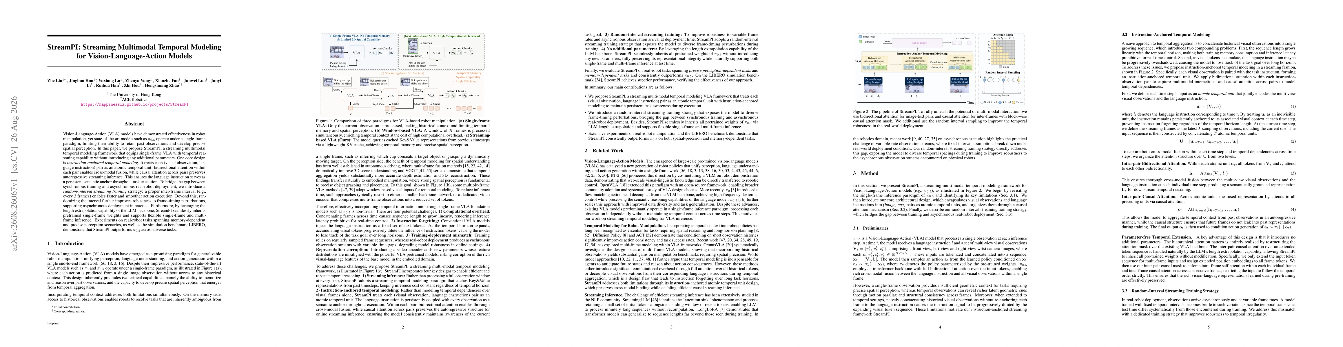 Thumbnail for StreamPI: Streaming Multimodal Temporal Modeling for Vision-Language-Action Models