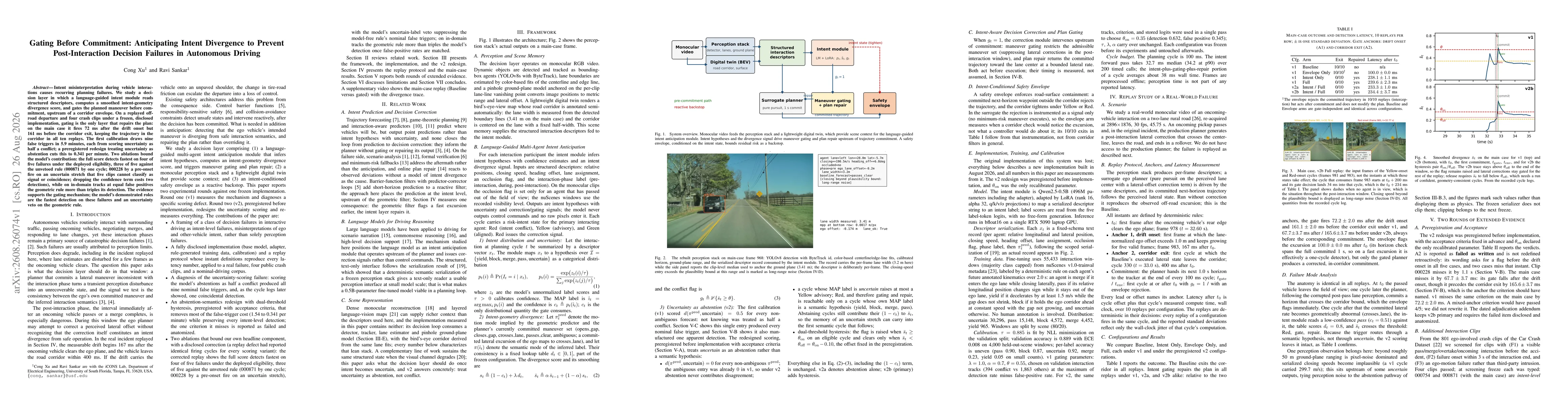 Thumbnail for Gating Before Commitment: Anticipating Intent Divergence to Prevent Post-Interaction Decision Failures in Autonomous Driving