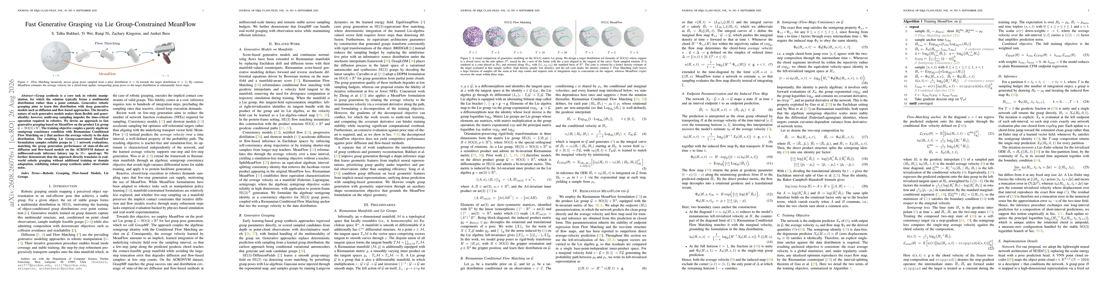 Thumbnail for Fast Generative Grasping via Lie Group-Constrained MeanFlow