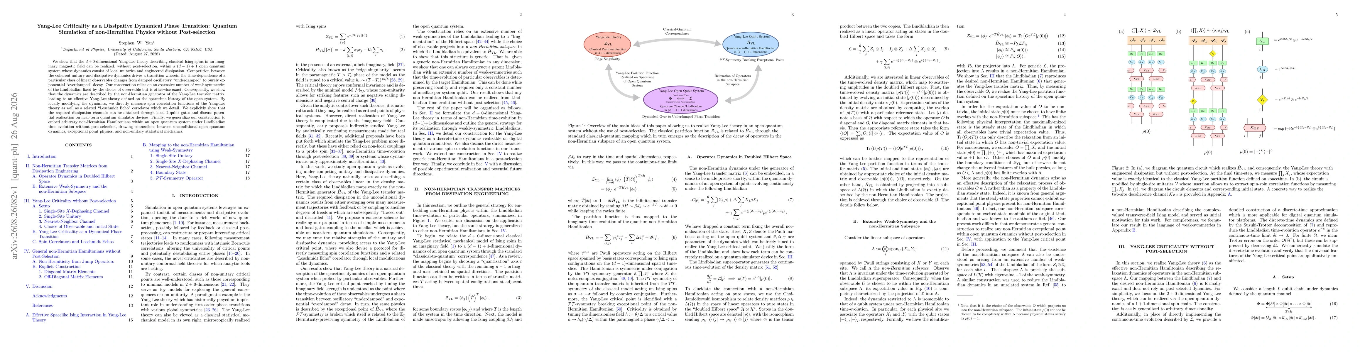 Thumbnail for Yang-Lee Criticality as a Dissipative Dynamical Phase Transition: Quantum Simulation of non-Hermitian Physics without Post-selection