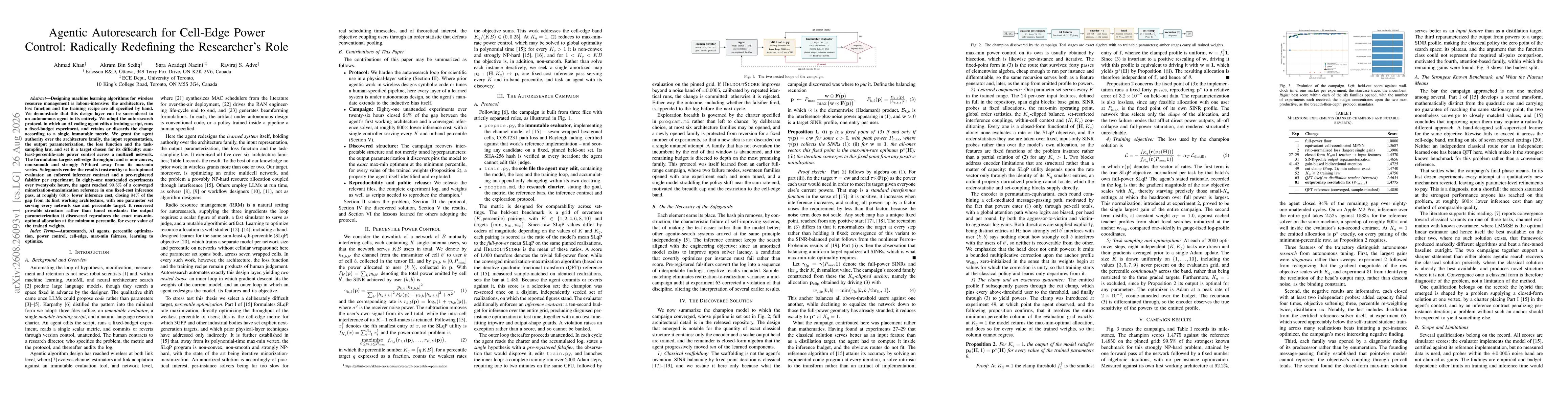 Thumbnail for Agentic Autoresearch for Cell-Edge Power Control: Radically Redefining the Researcher's Role