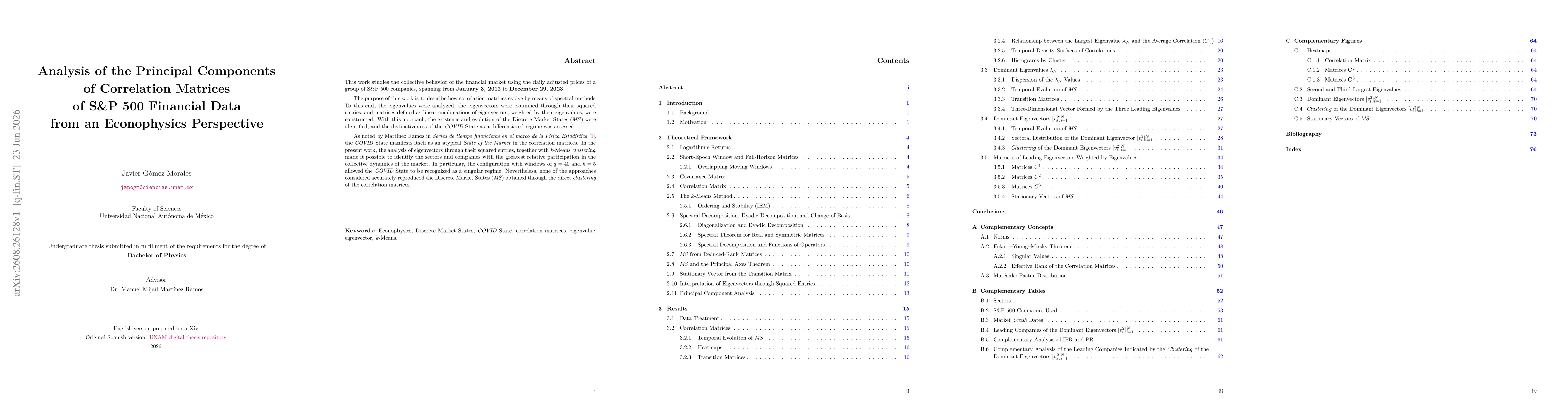 Thumbnail for Analysis of the Principal Components of Correlation Matrices of S&P 500 Financial Data from an Econophysics Perspective