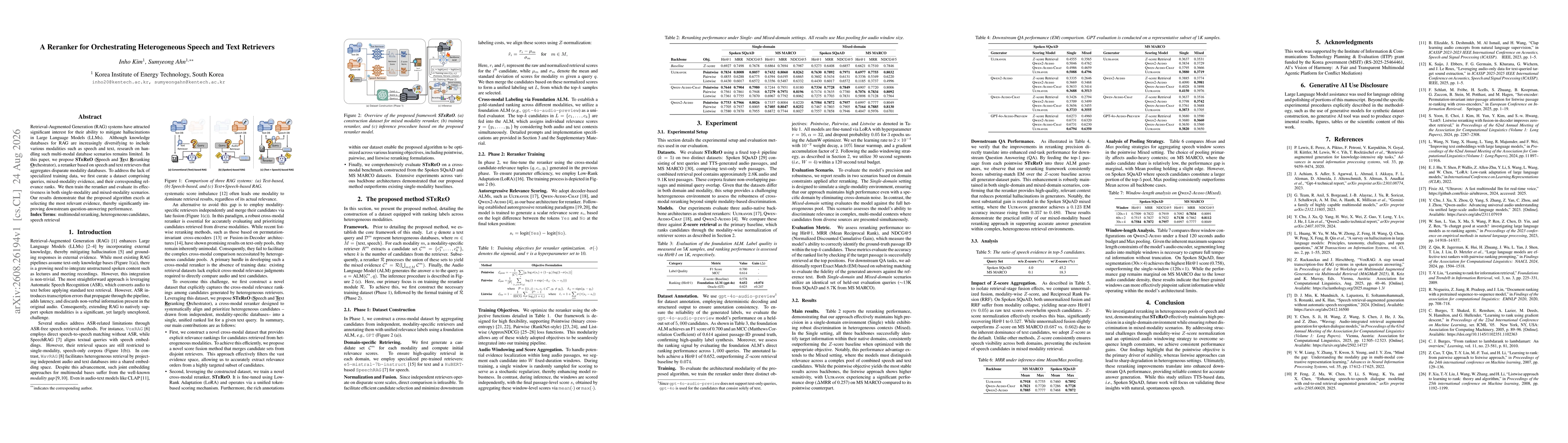 Thumbnail for A Reranker for Orchestrating Heterogeneous Speech and Text Retrievers