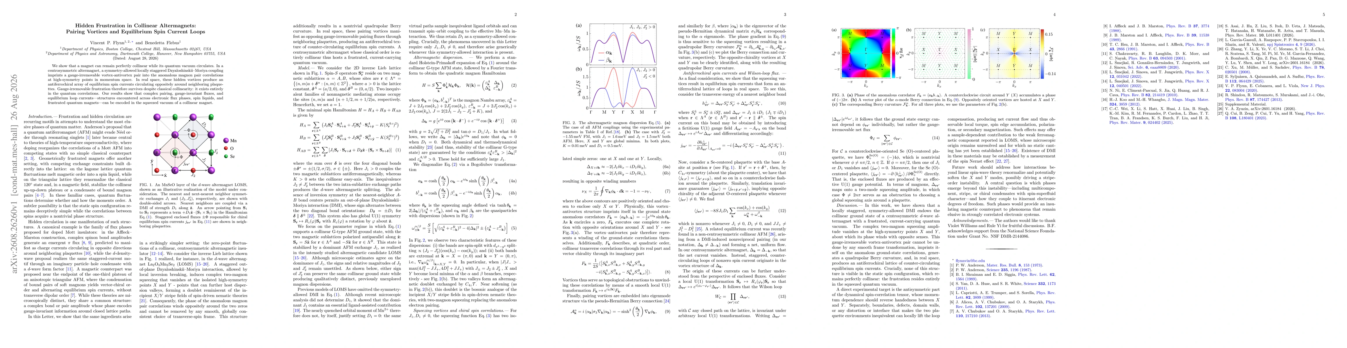 Thumbnail for Hidden Frustration in Collinear Altermagnets: Pairing Vortices and Equilibrium Spin Current Loops