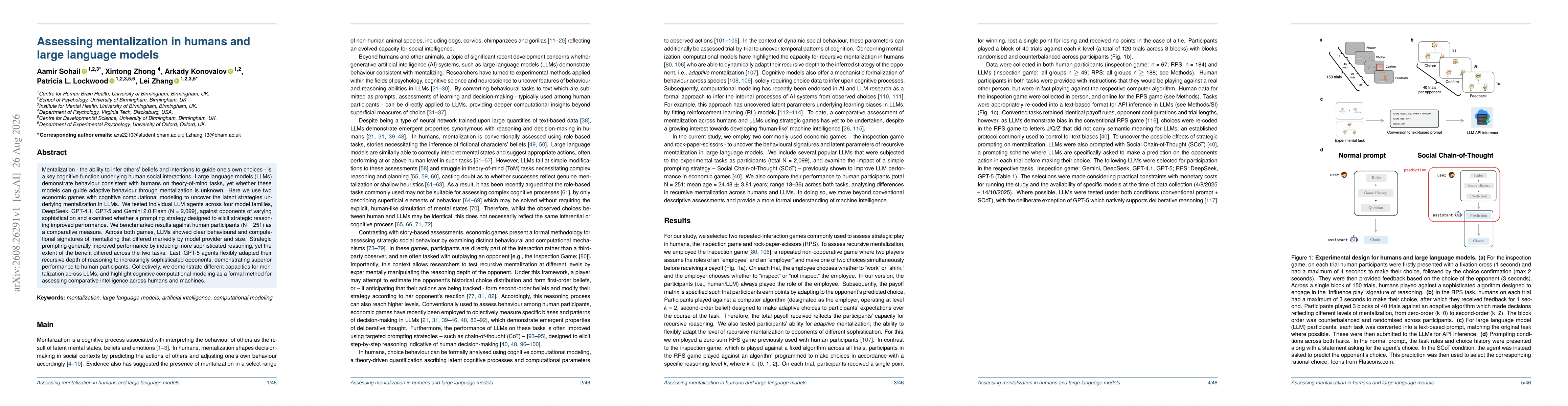 Thumbnail for Assessing mentalization in humans and large language models