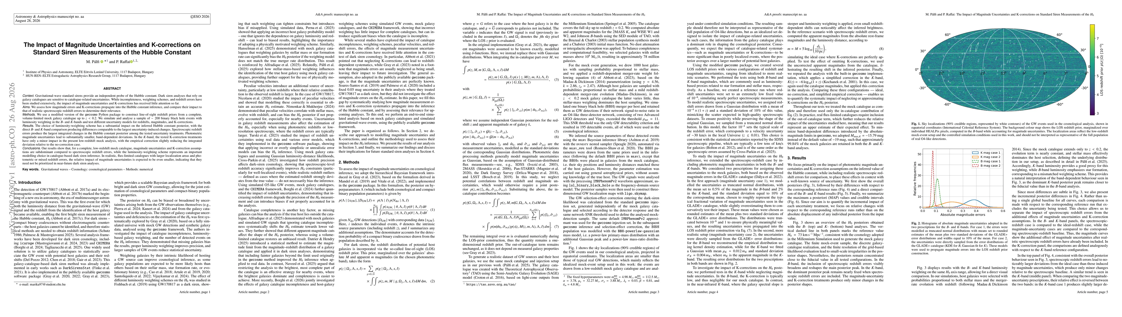 Thumbnail for The Impact of Magnitude Uncertainties and K-corrections on Standard Siren Measurements of the Hubble Constant