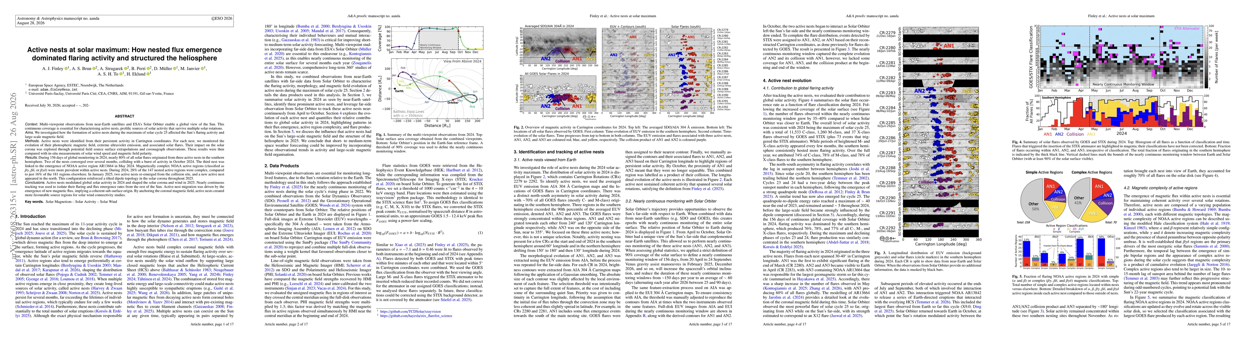 Thumbnail for Active nests at solar maximum: How nested flux emergence dominated flaring activity and structured the heliosphere