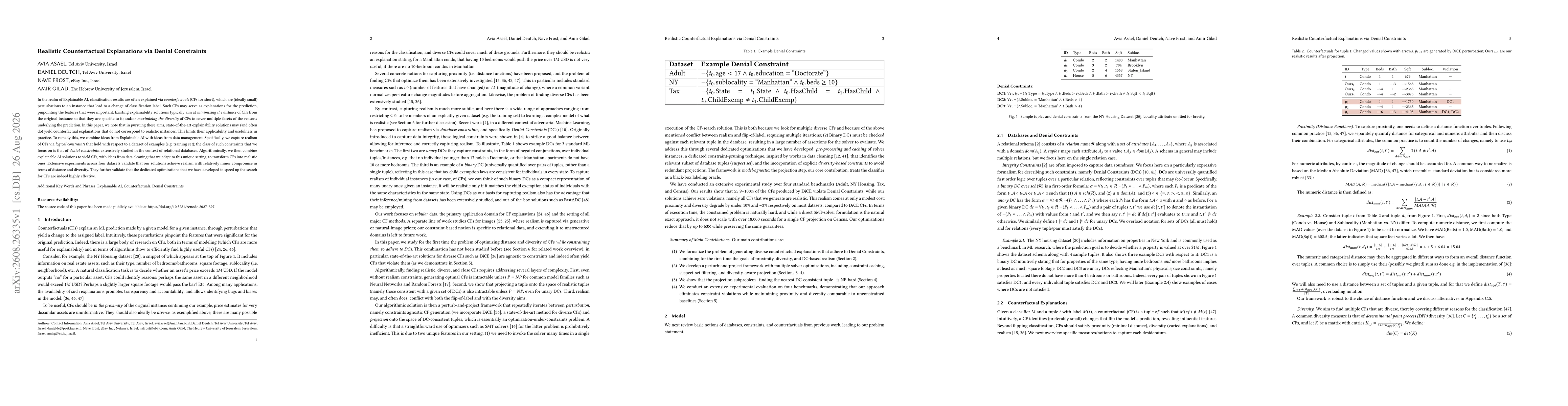 Thumbnail for Realistic Counterfactual Explanations via Denial Constraints