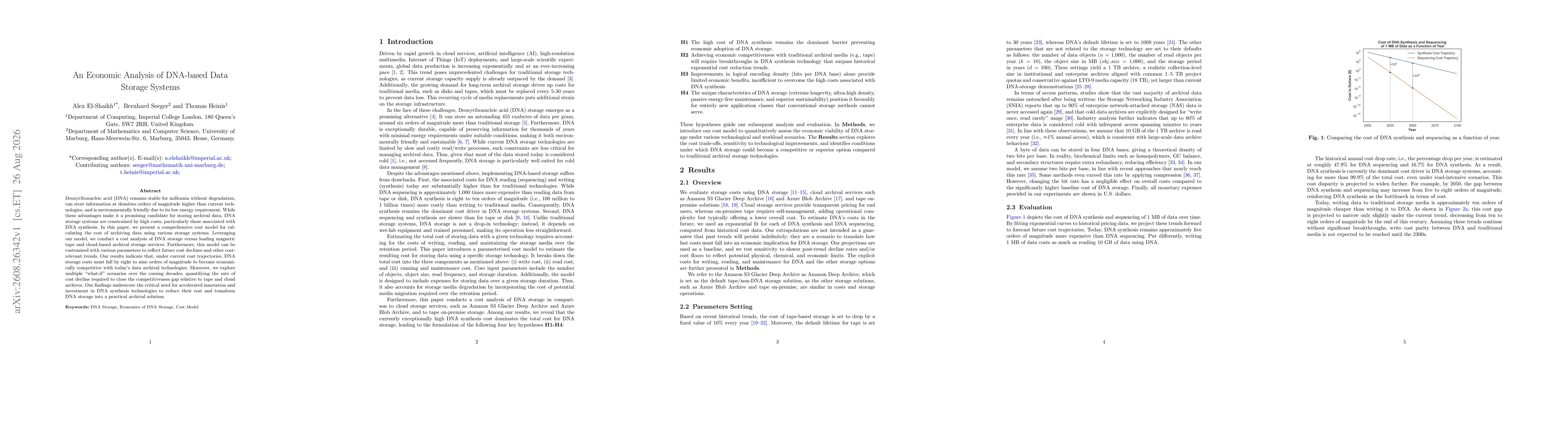 Thumbnail for An Economic Analysis of DNA-based Data Storage Systems