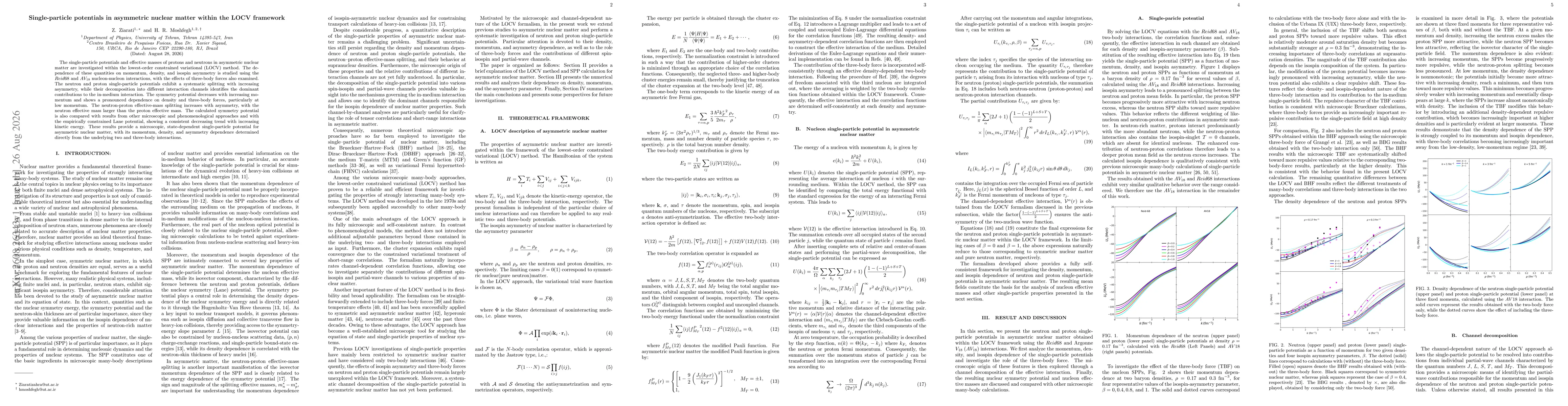 Thumbnail for Single-particle potentials in asymmetric nuclear matter within the LOCV framework