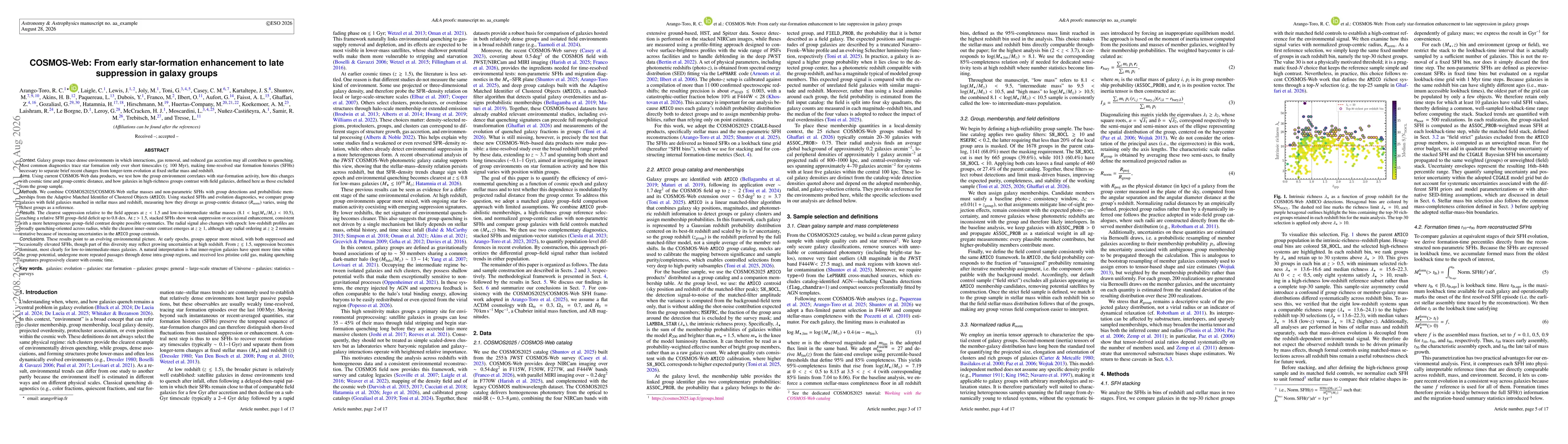 Thumbnail for COSMOS-Web: From early star-formation enhancement to late suppression in galaxy groups