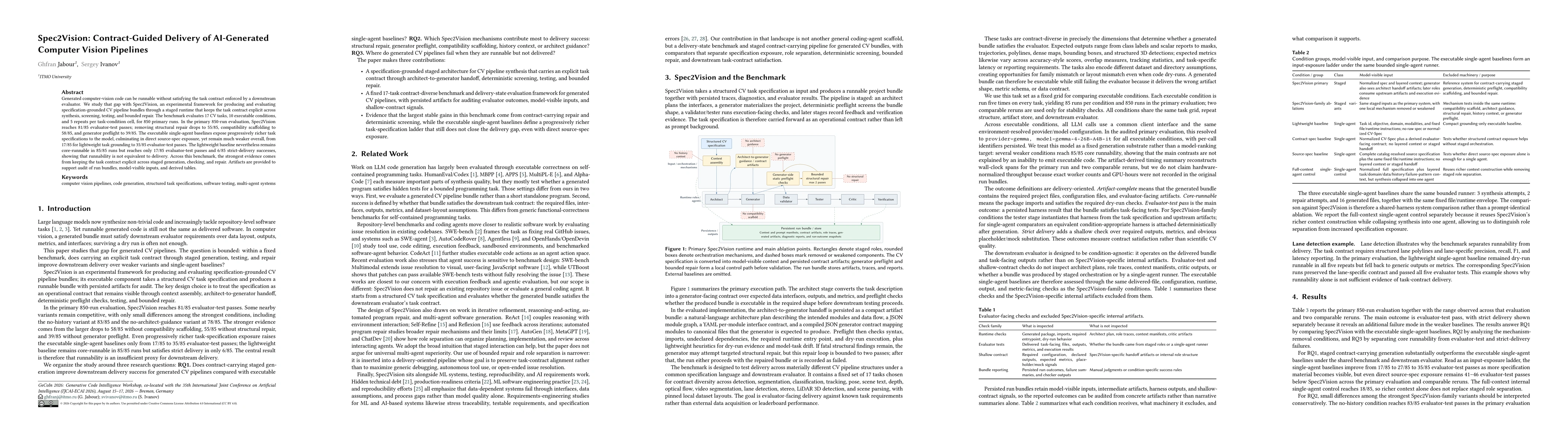Thumbnail for Spec2Vision: Contract-Guided Delivery of AI-Generated Computer Vision Pipelines