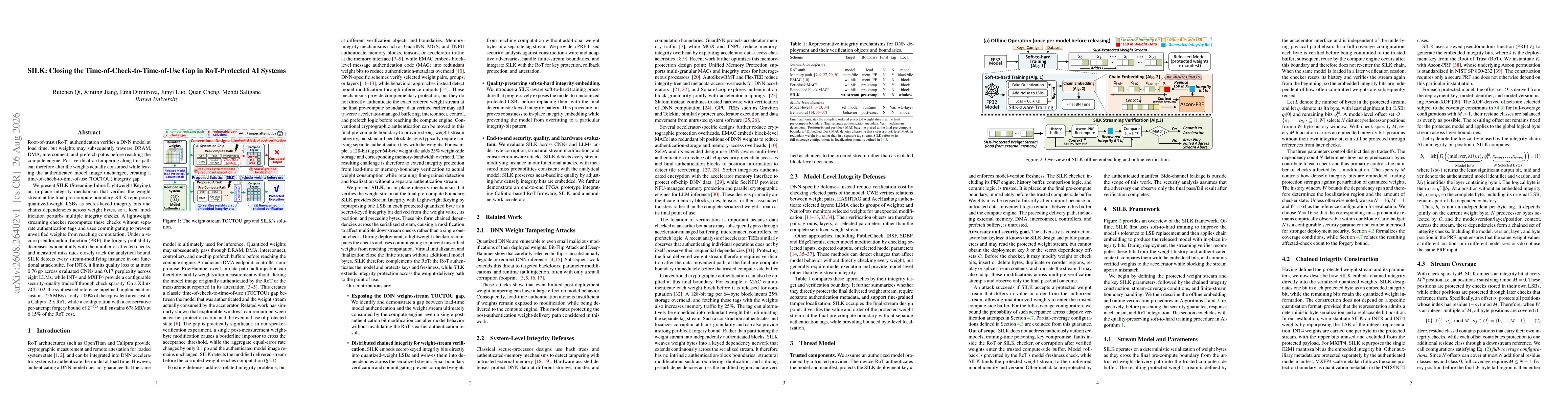 Thumbnail for SILK: Closing the Time-of-Check-to-Time-of-Use Gap in RoT-Protected AI Systems